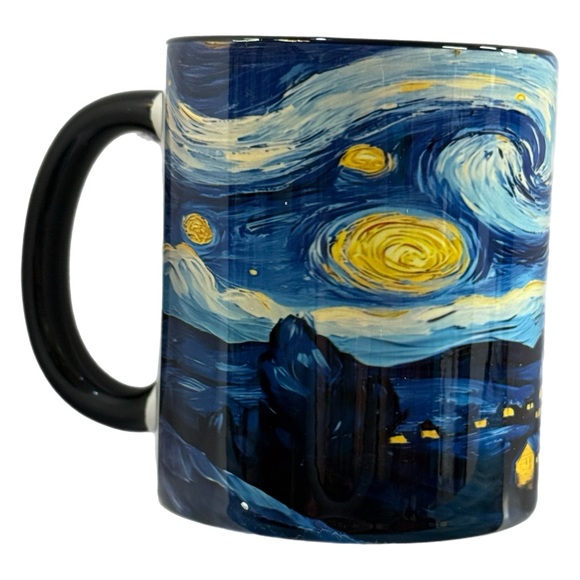 Starry Night Art Mug - Van Gogh Ceramic Coffee Cup - Diy Tree - Art Drinkware - Picture 2 of 7
